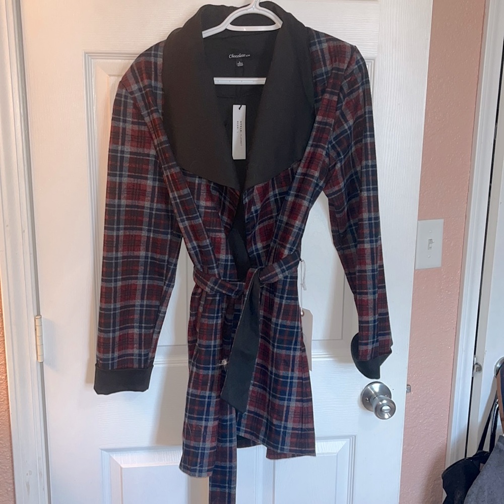Boutique plaid tie blazer/jacket